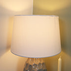 Grey Oval Textured Table Lamp