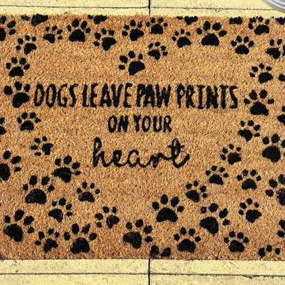 Dogs Leave Paw Prints On Your Hearts Coir Doormat