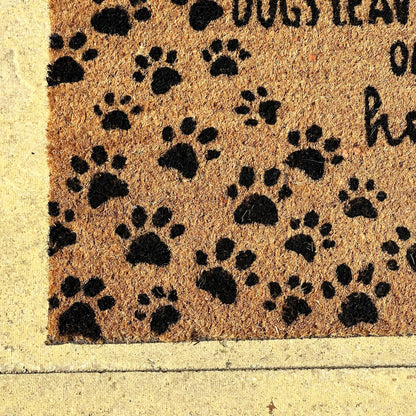Dogs Leave Paw Prints On Your Hearts Coir Doormat