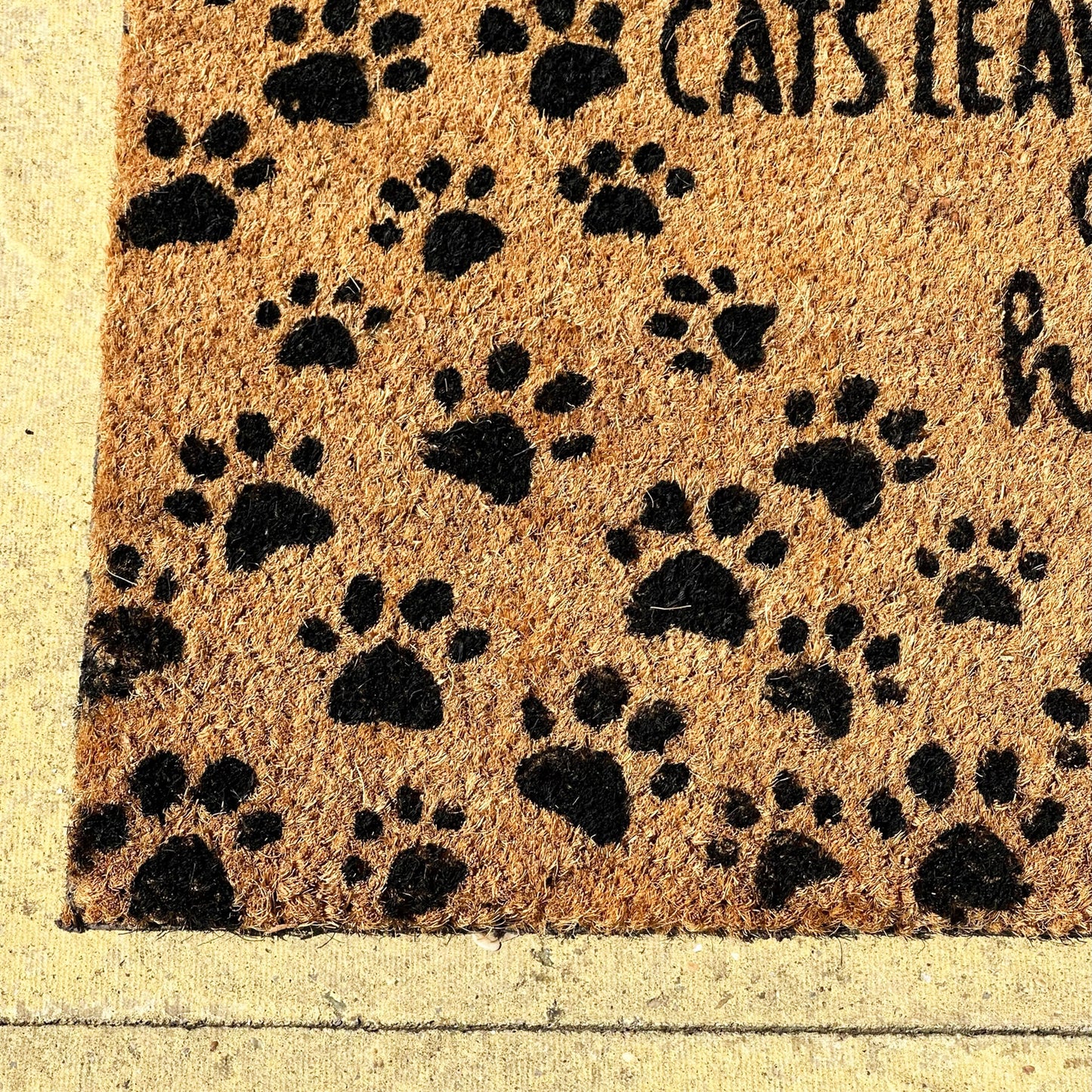 Cats Leave Paw Prints On Your Hearts Coir Doormat