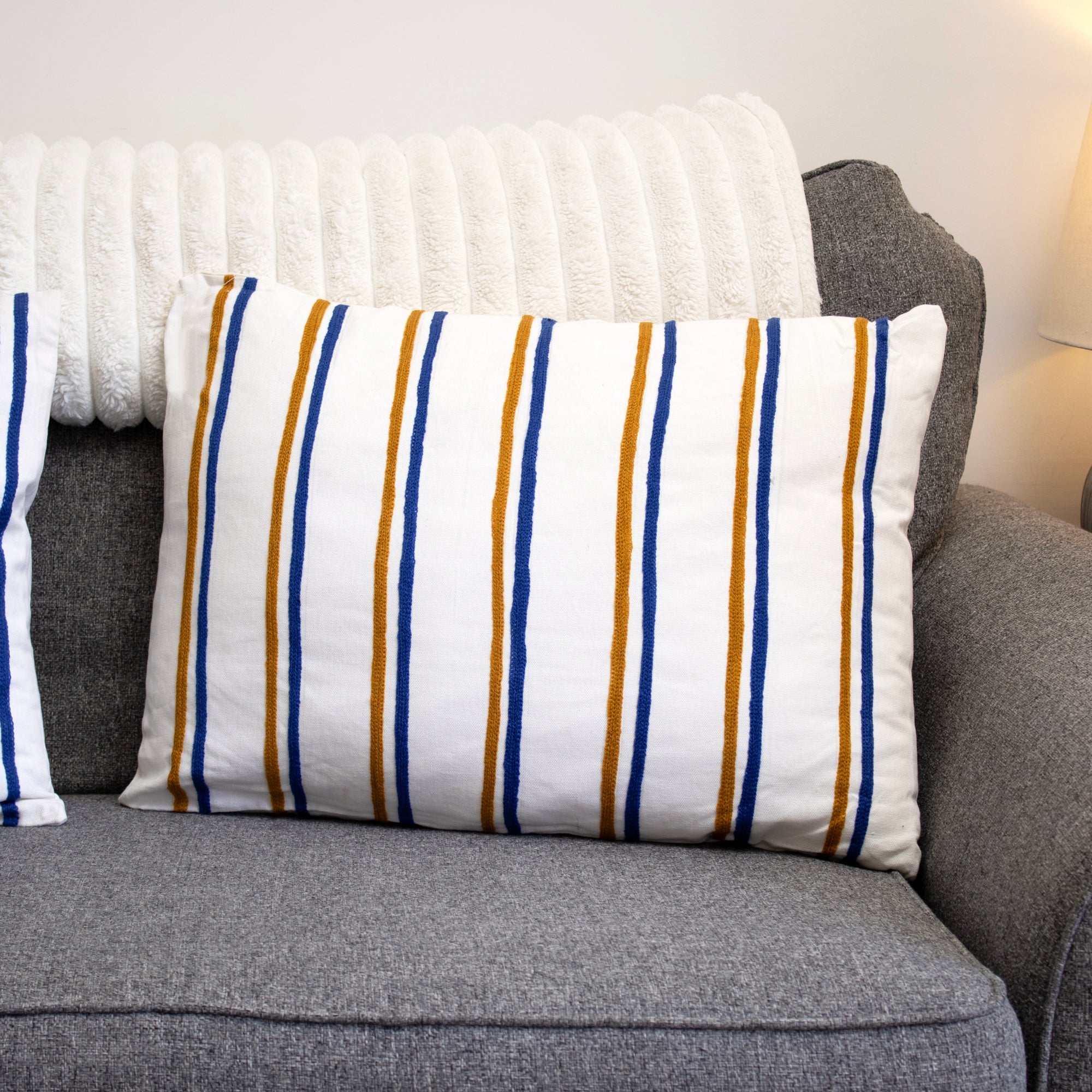 Multi Coastal Stripe Cotton Cushions