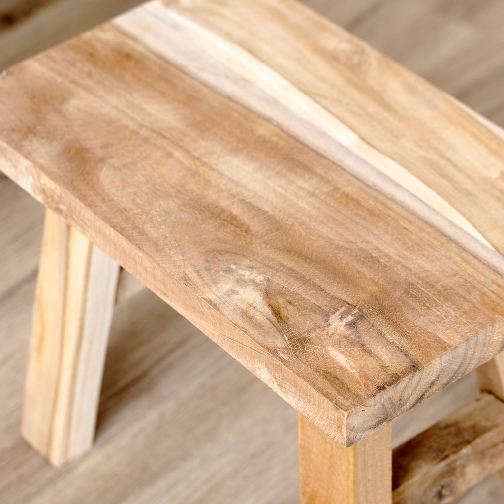 Rustic Teak Wood Decorative Stool