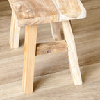 Rustic Teak Wood Decorative Stool