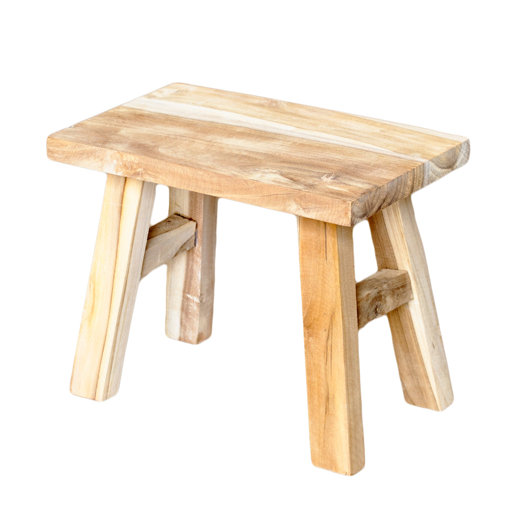 Rustic Teak Wood Decorative Stool