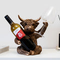 Highland Cow Wine Bottle & Glass Holder