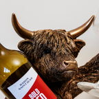 Highland Cow Wine Bottle & Glass Holder