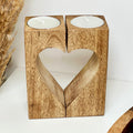 Holzblock Love Heart Teelichthalter