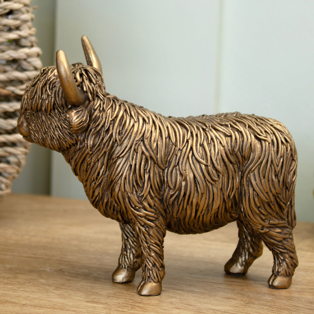 Small Bronze Highland Cow Ornament