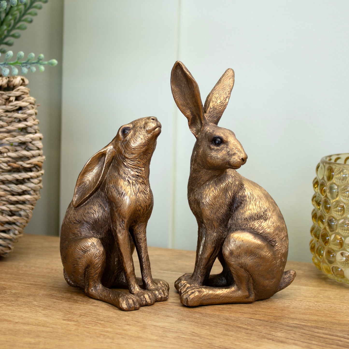 Bronzenes Mondgucker-Hasen-Ornament