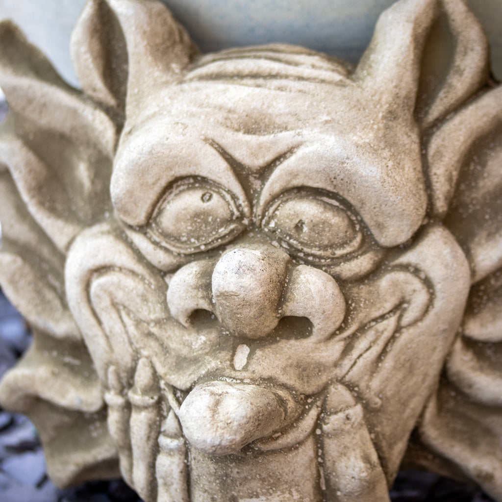 Stone Gargoyle Face Garden Wall Sculpture