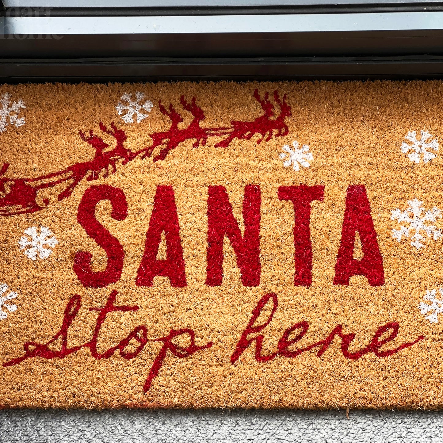 Santa Stop Here Door Mat