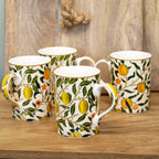 Set Of 4 William Morris Fruits Mugs