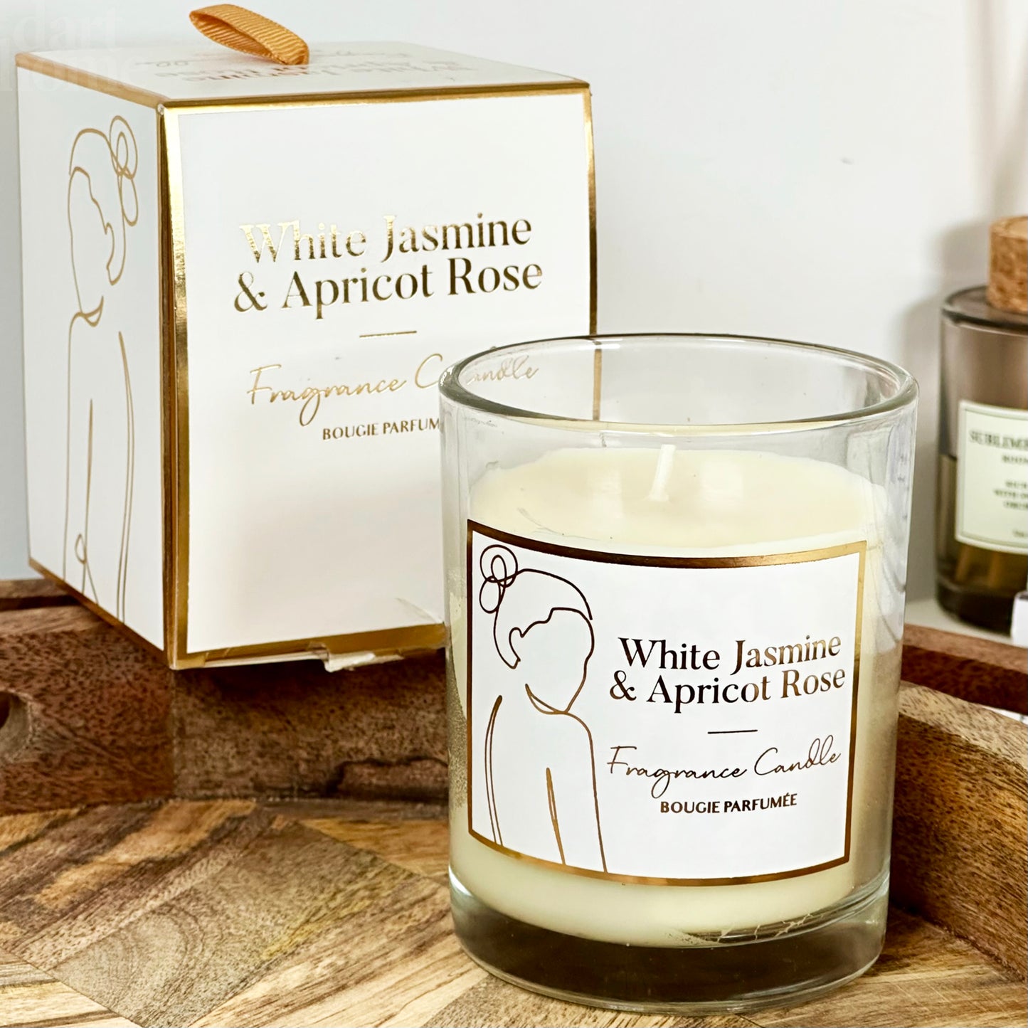 White Silhouette Lady Scented Candle Giftboxed