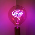 Pink Love Heart LED Neon Bulb Desk Lamp