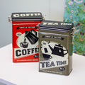 Set Of 2 Retro Cafe Tea Coffee Storage Tins