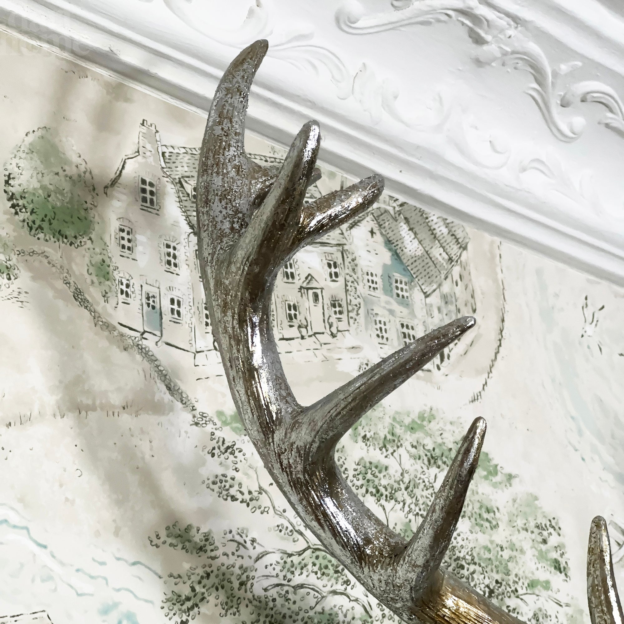 Large Silver Stags Head