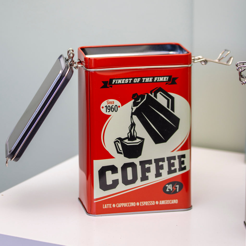 Set Of 2 Retro Cafe Tea Coffee Storage Tins