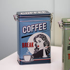 Set Of 2 Retro Pin Up Tea Coffee Storage Tins