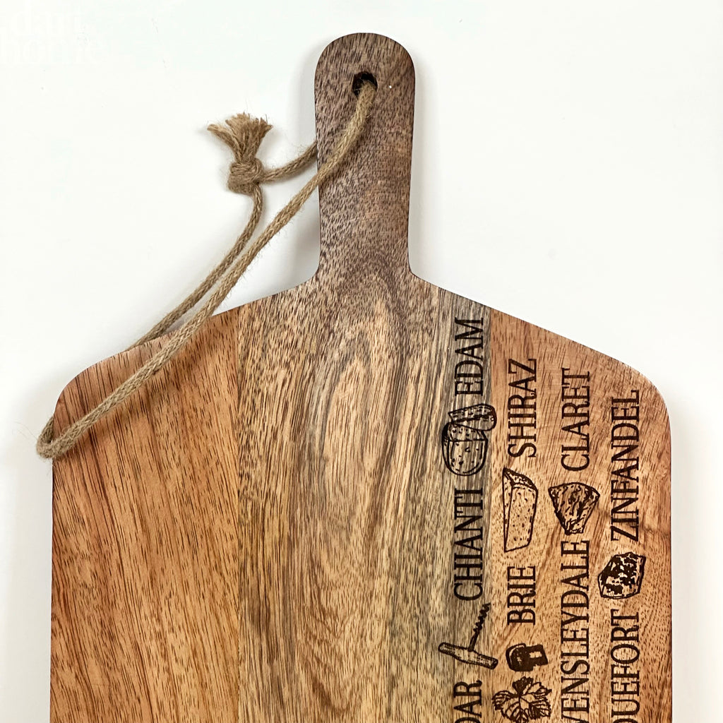 Etched Cheese & Wine Chopping Board A