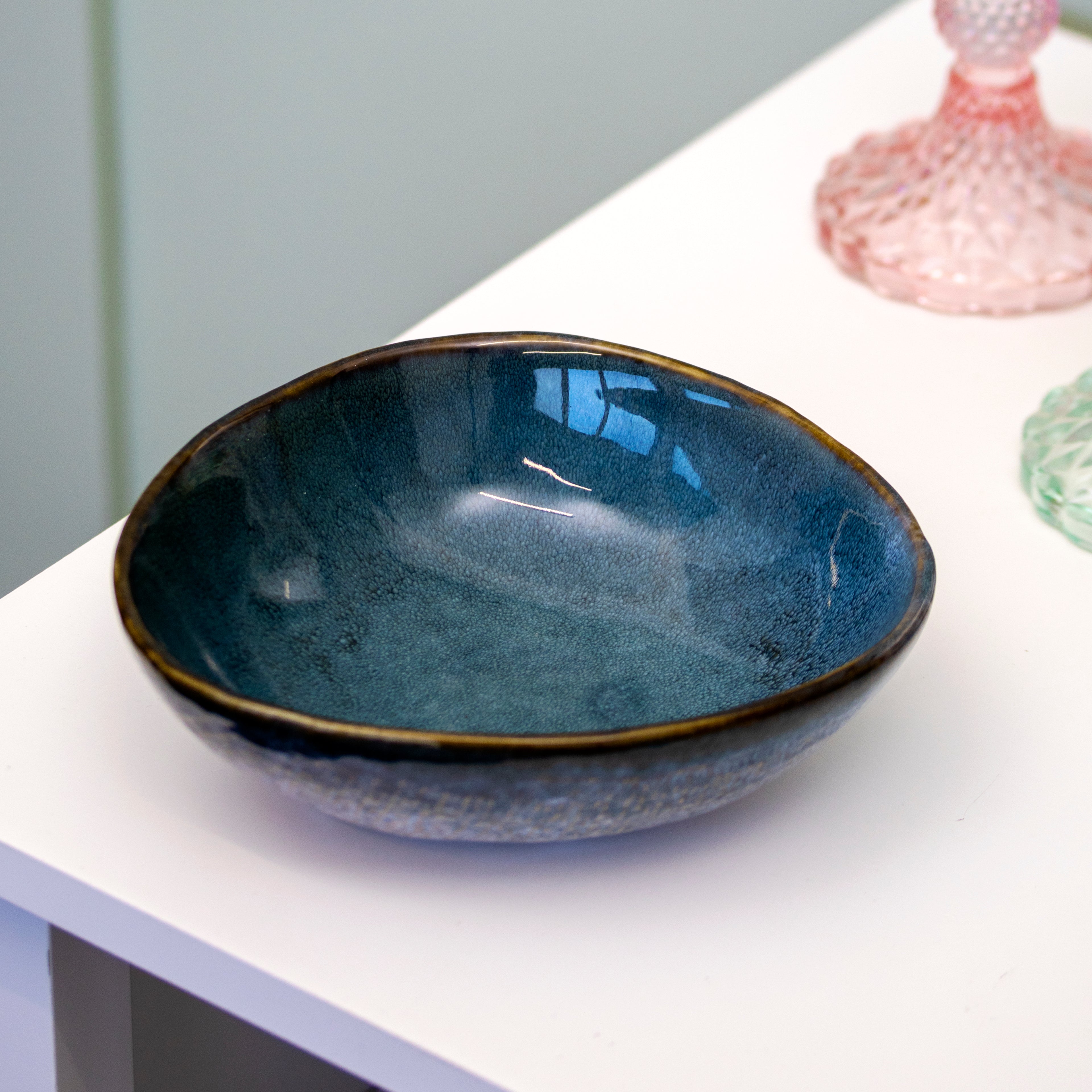 Blue Reactive Glaze Trinket Dish