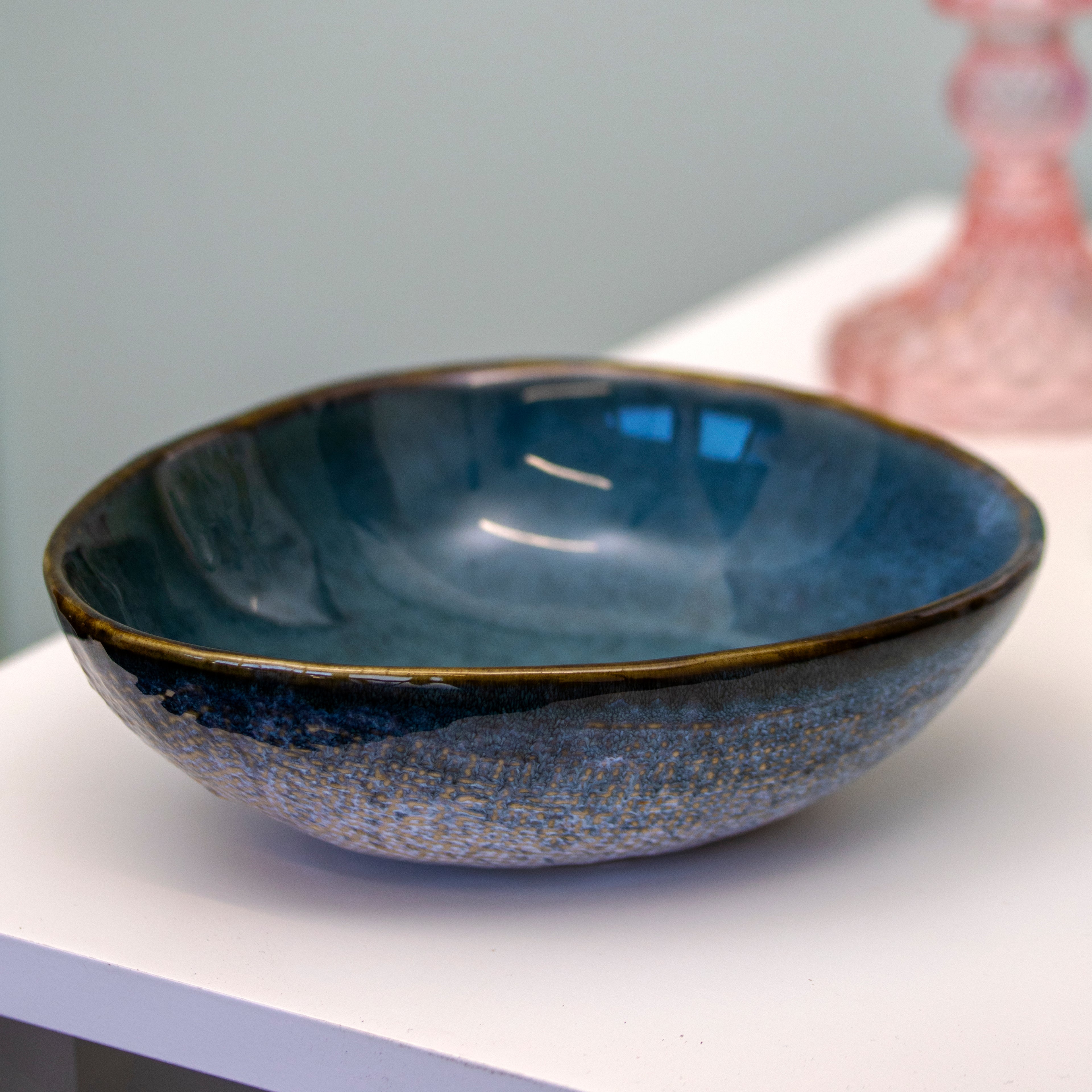 Blue Reactive Glaze Trinket Dish