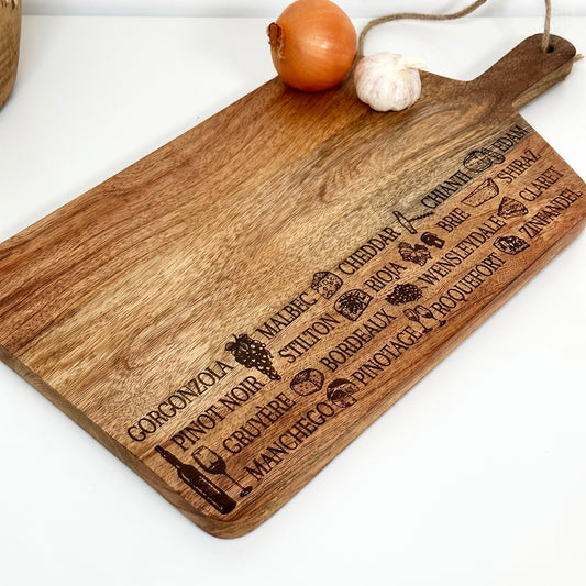 Etched Cheese & Wine Chopping Board A