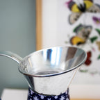 Mediterranean Blue & White Metal Jug Vase