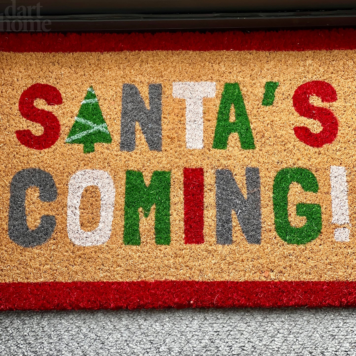 Santa's Coming Door Mat