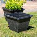 Brushed Champagne Arabesque Square Planter