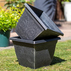 Brushed Champagne Arabesque Square Planter