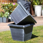 Brushed White Wheat Square Planter
