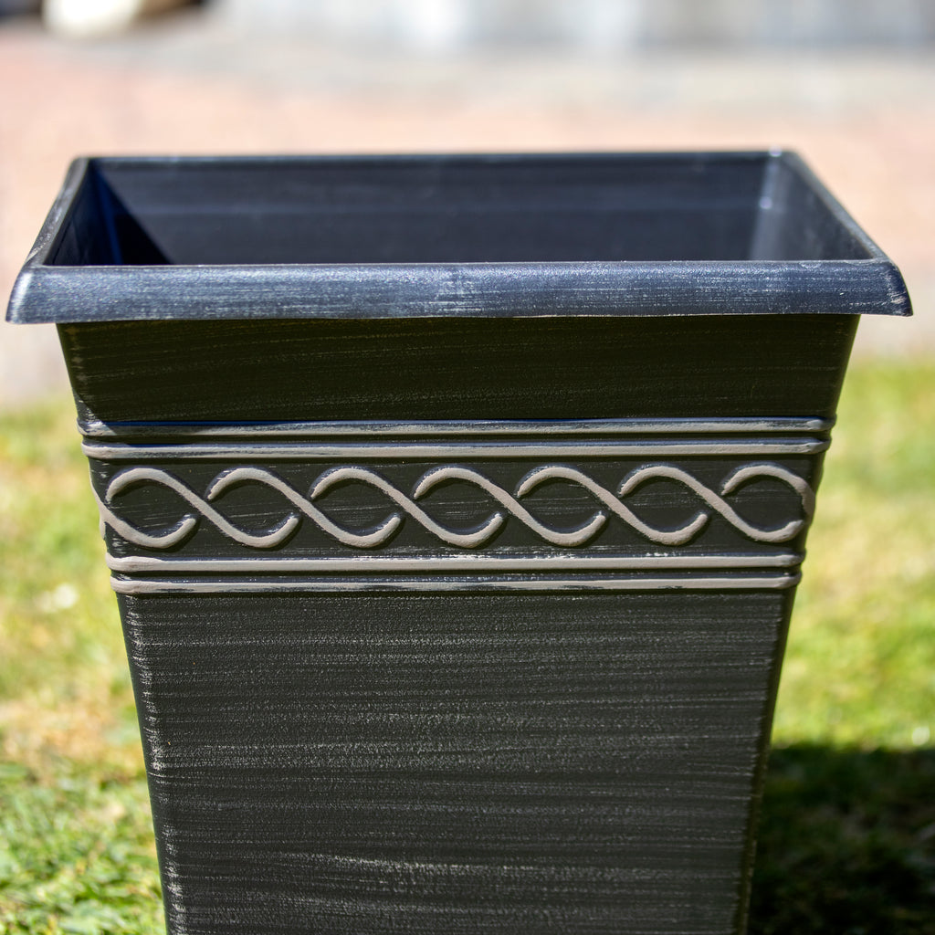 Black Infinity Square Garden Planter
