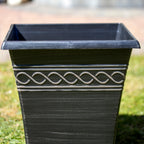 Black Infinity Square Garden Planter