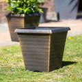 Black Bronze Biscotti Square Planter