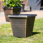 Black Bronze Biscotti Square Planter