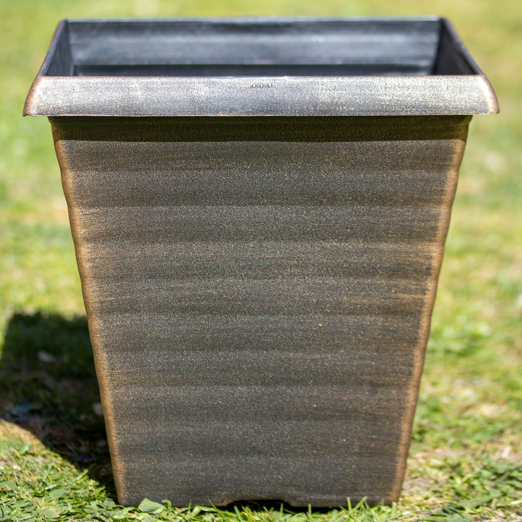 Black Bronze Biscotti Square Planter