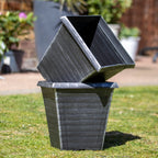 Brushed Silver Biscotti Square Planter