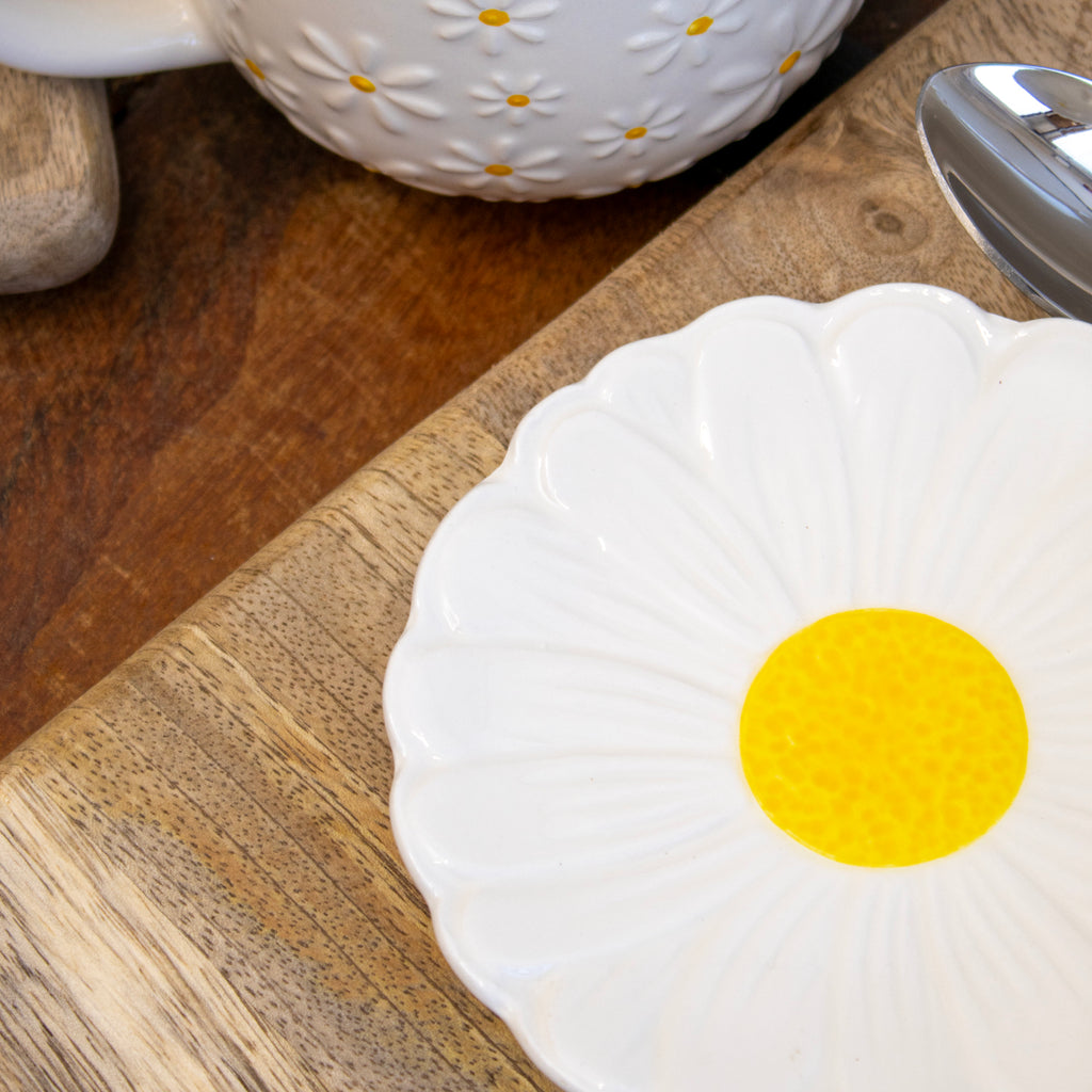White Daisy Teabag Tidy