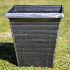Brushed Silver Biscotti Square Planter