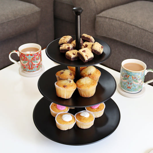 Matt Black 3 Tier Cake Stand