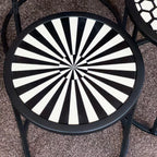 Set Of 3 Round Monochrome Aztec Tables