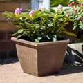 Brushed Butterscotch Square Laurel Planter