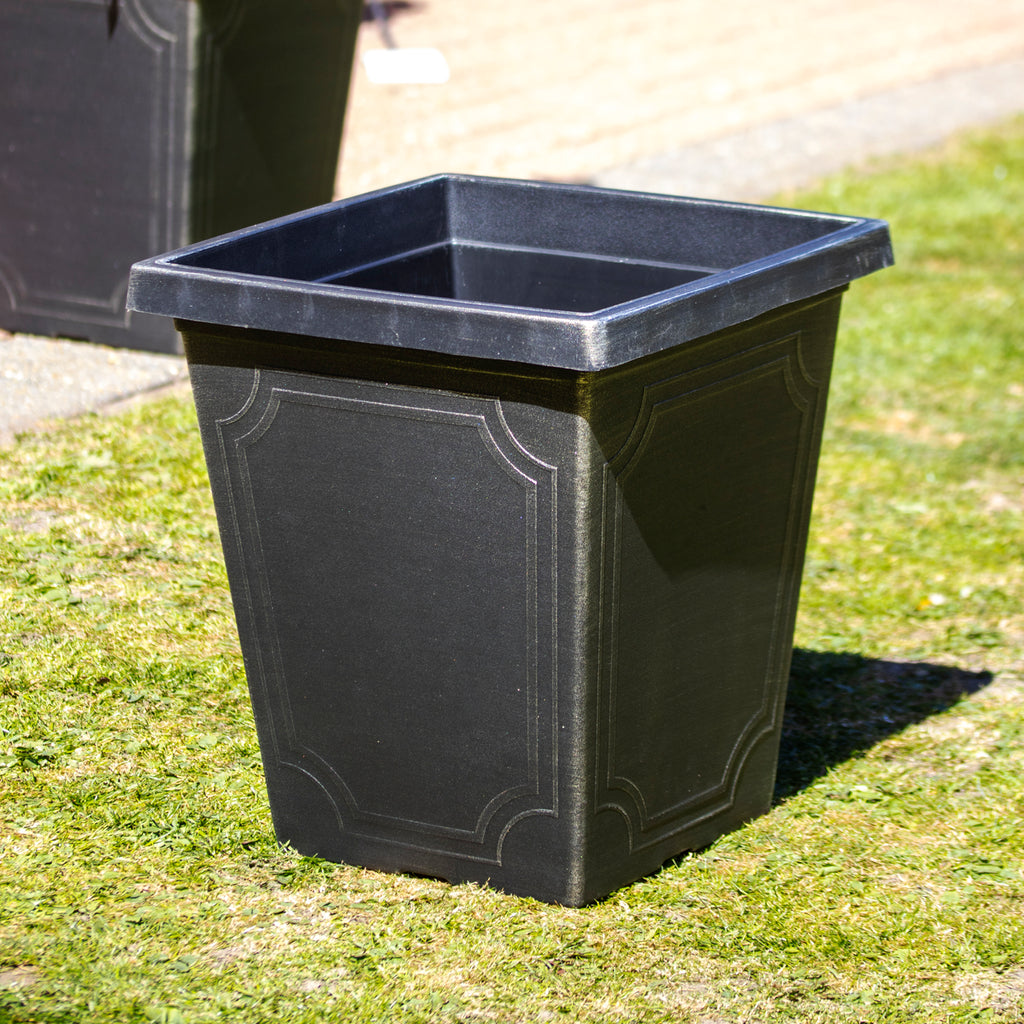 Black Tall Square Estate Planter
