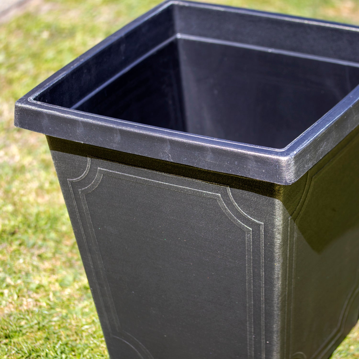 Black Tall Square Estate Planter