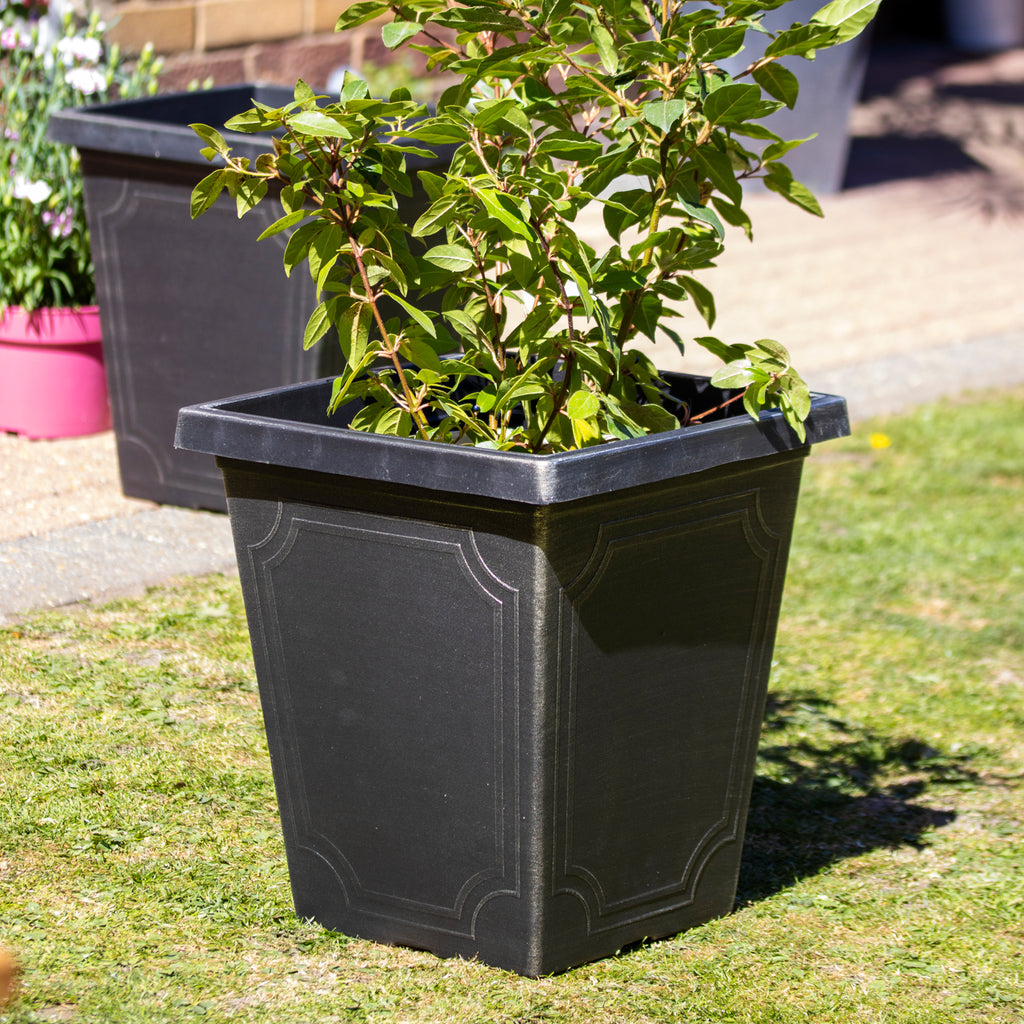Black Tall Square Estate Planter