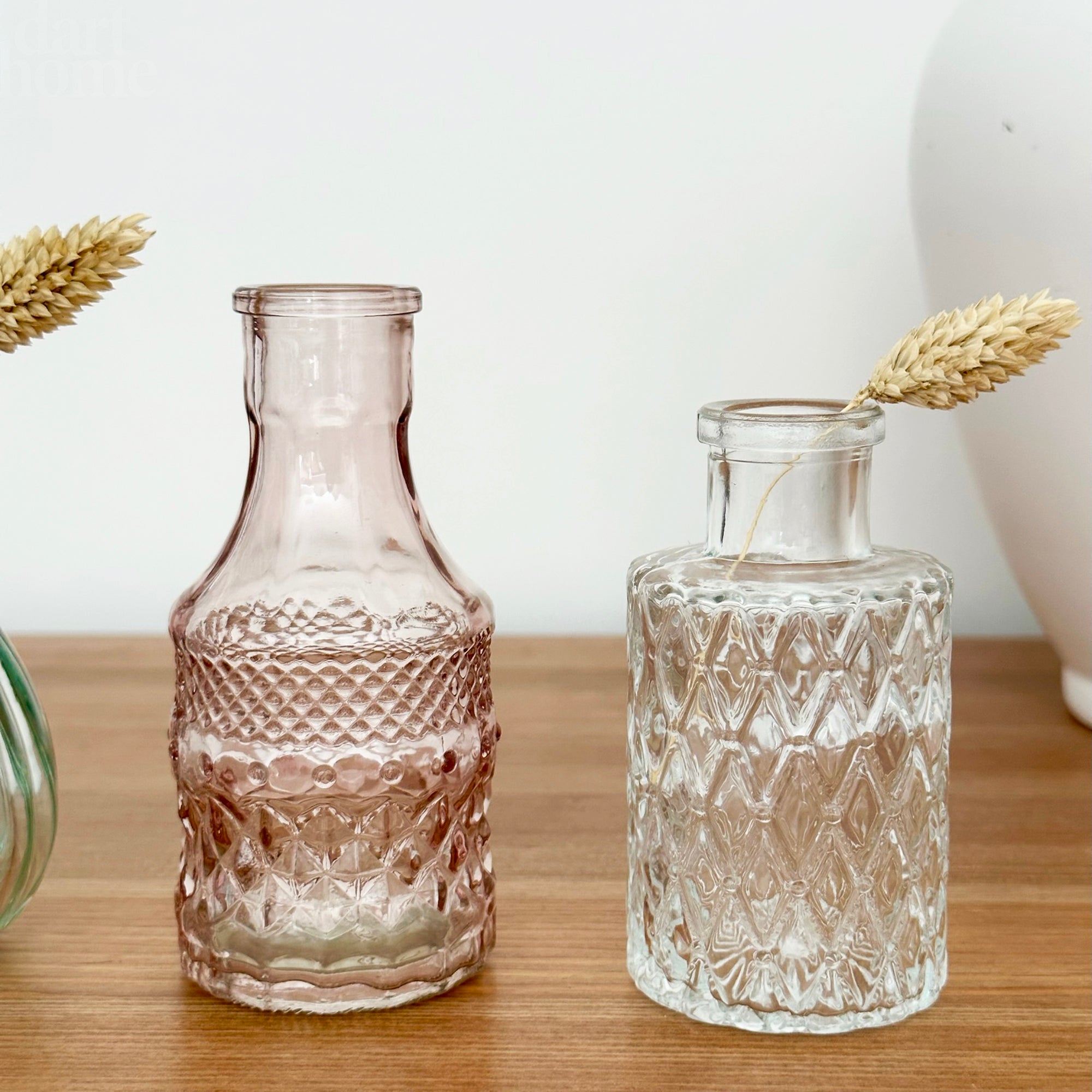Set Of 4 Paisley Glass Bud Vases
