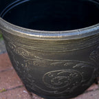 Brushed Champagne Arabesque Round Planter