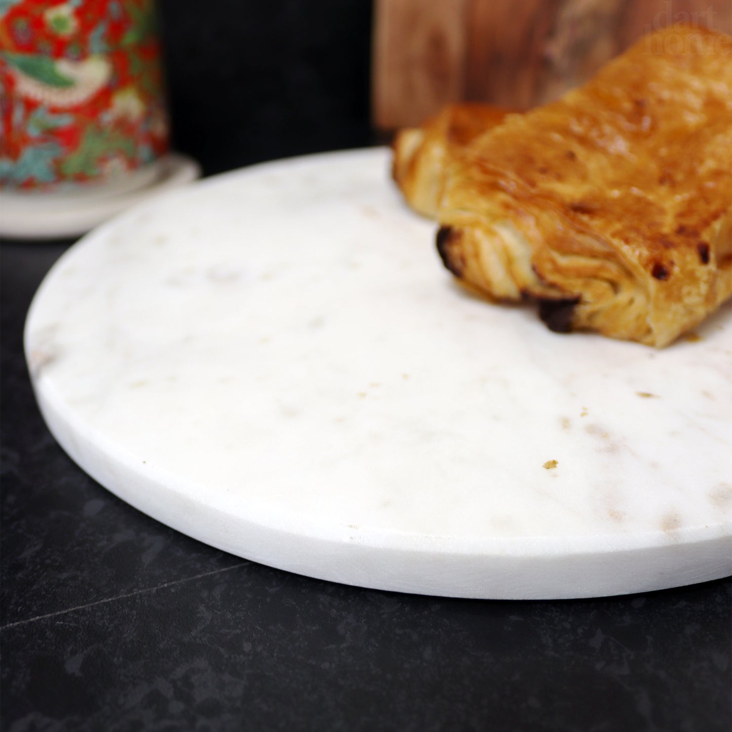 Round Marble Serving Board With Handle