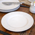 Set Of 4 White Daisy Dinner Plates