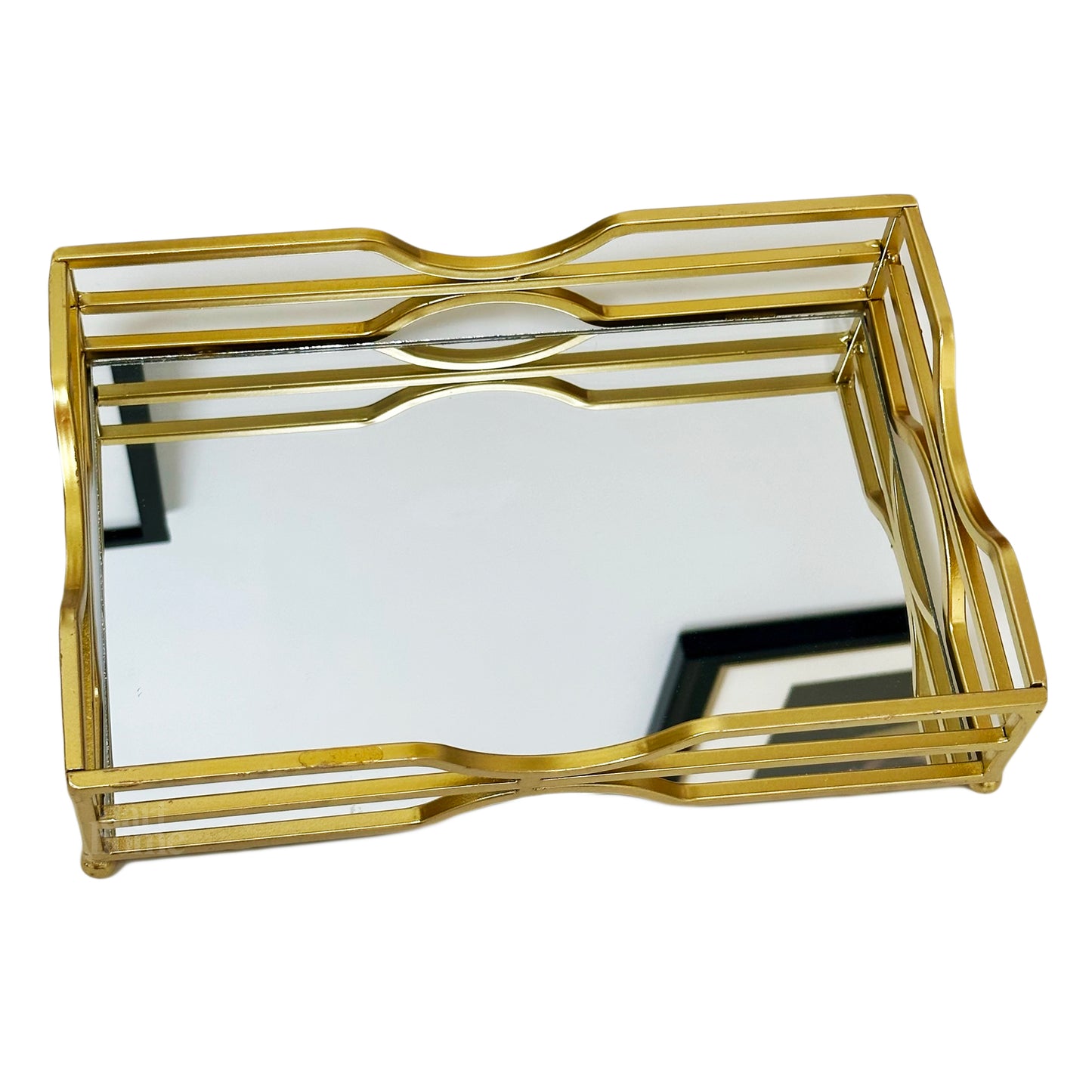 Gold Rectangle Mirror Tray